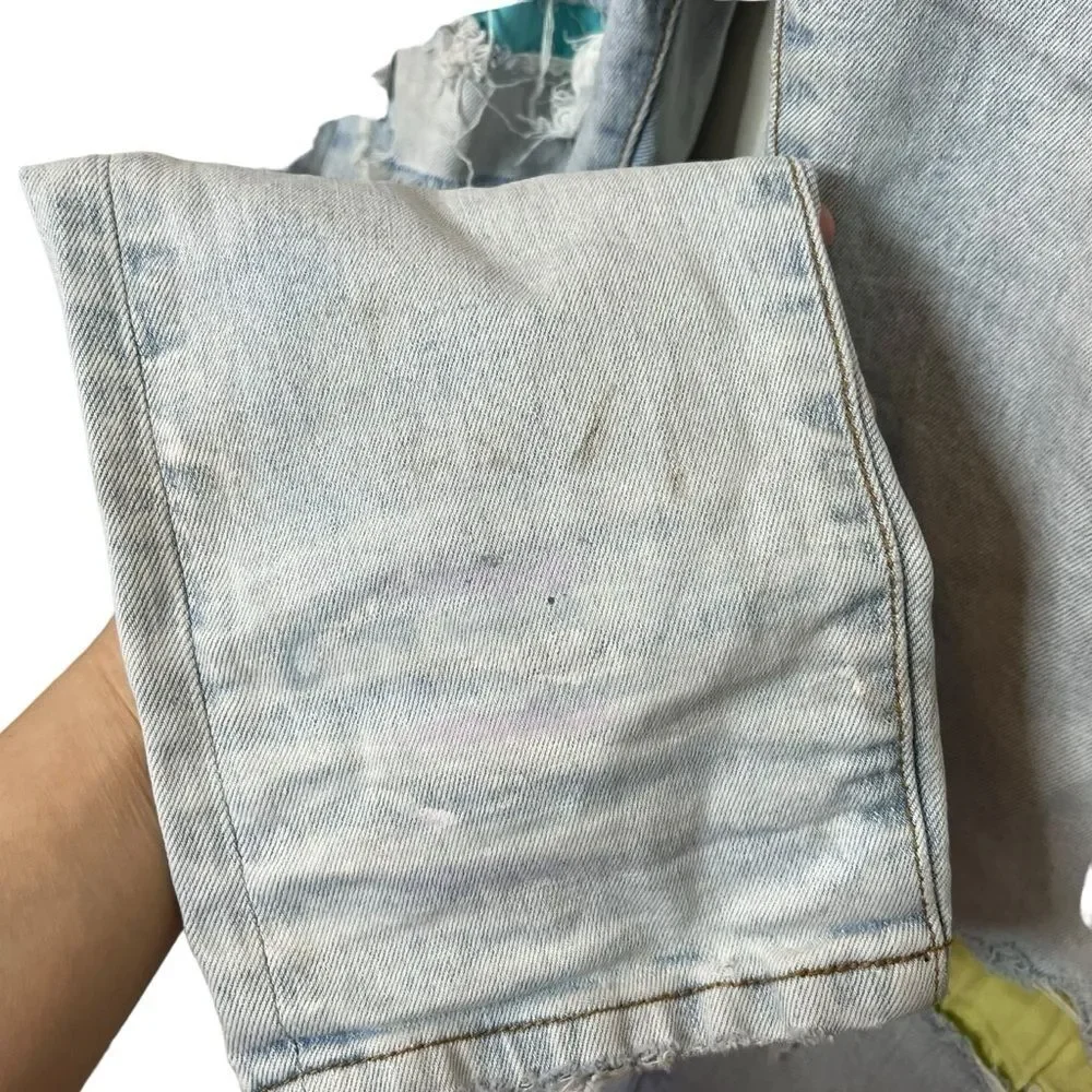 AMIRI Painter Distressed Skinny Jeans Men's Size 36 Blue Tie‎ Dye Paint Spots